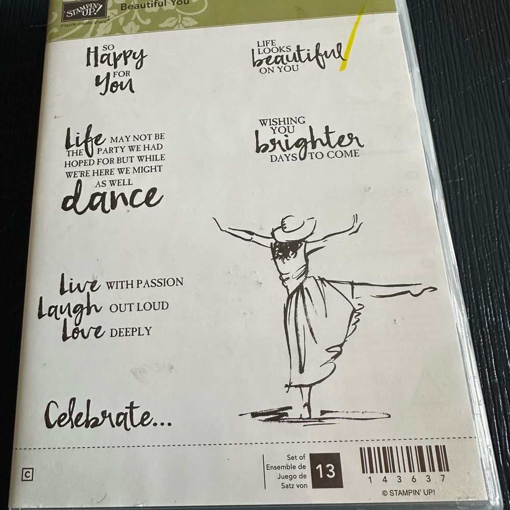 Stampin' Up! Clear Stamp Set - Black and White Dance/Quotes